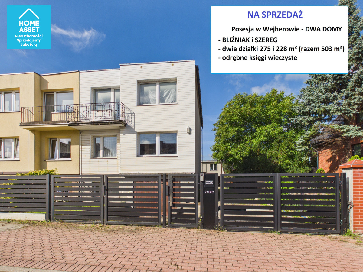 Dwa domy • dwie działki • osobne kw • wejherowo