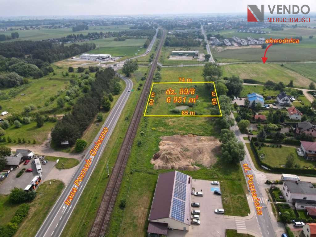 Grunt inwestycyjny 6951 m² mpzp 2p/u pobiedzisk