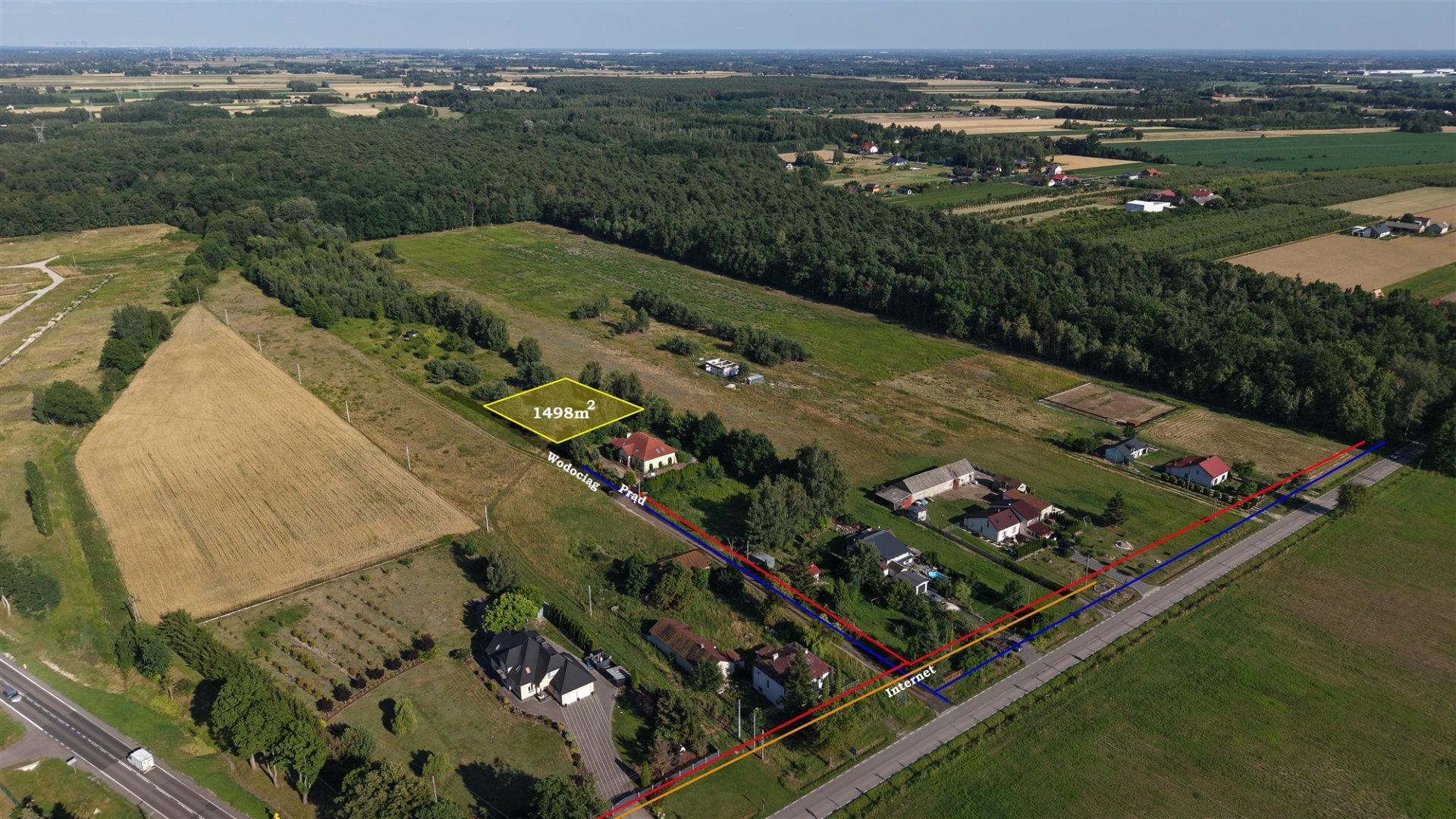 Działka budowlana 1498 m² | mpzp | łazy, kampinos
