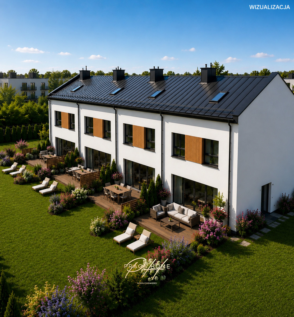 Nowe bliźniaki 127 m² | wawer | ogród