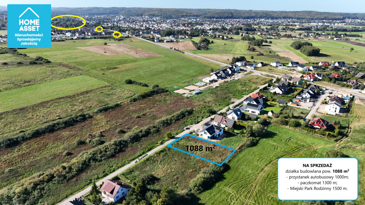 Działka budowlana 1088 m² reda | mpzp