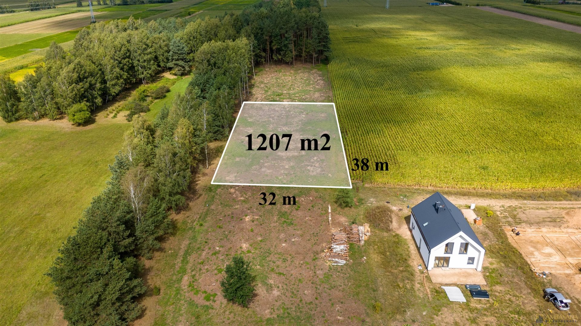 *działka z wydanymi wz* pomigacze*1207 m2*media