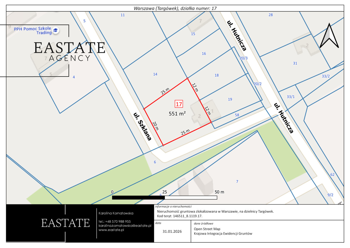Warszawa targówek | działka 551 m²