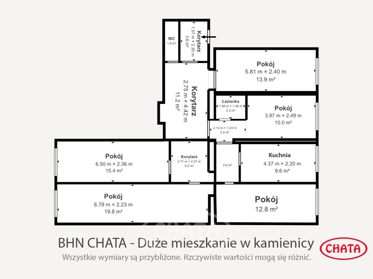 Ponad 100 metrów w kamienicy w centrum