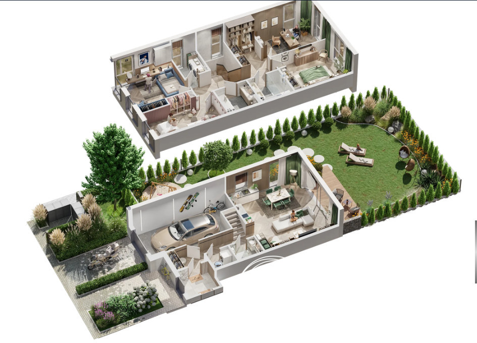 Wawer las i 128,35m2 i segment skrajny i ogródek