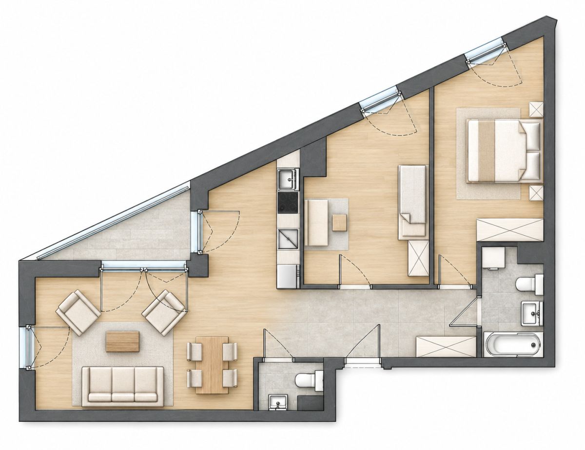 ⭐apartament gotwowy! wykończony 0% prowizji — zdjęcie 1 — rzut lokalu