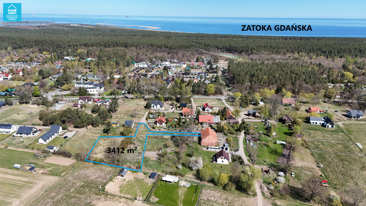 Działka 3412 m² mikoszewo , mpzp, ok. 2 km plaża