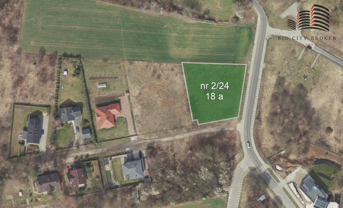 18 arów na szerokim, mpzp, zabudowa jednorodzinna