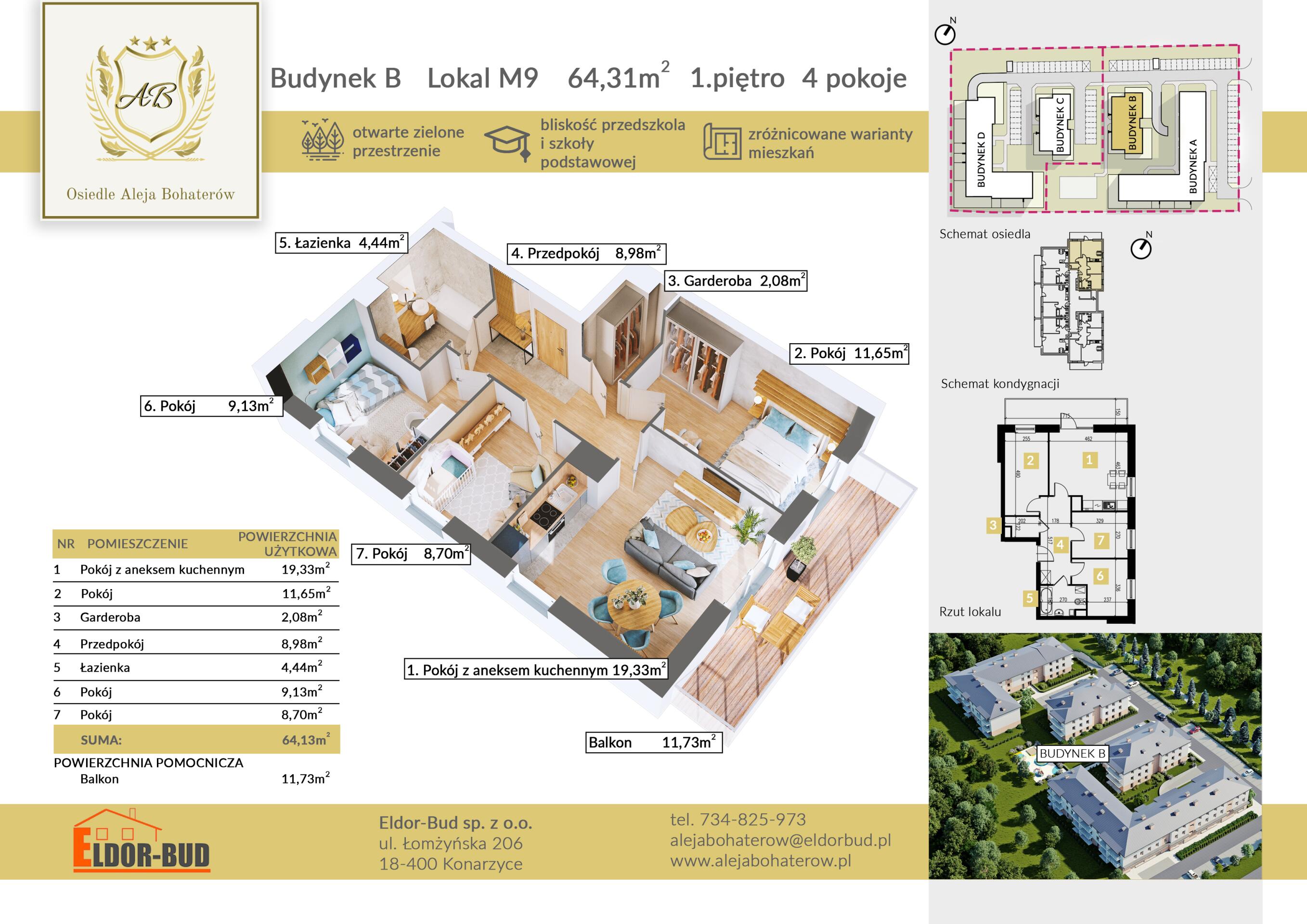 4-pokojowe mieszkanie z balkonem – osiedle aleja bohaterów