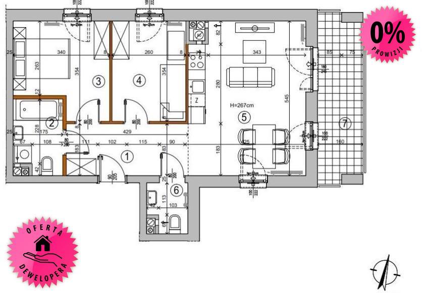 3 pokoje ciche rembertów 56 m2 od dewelopera