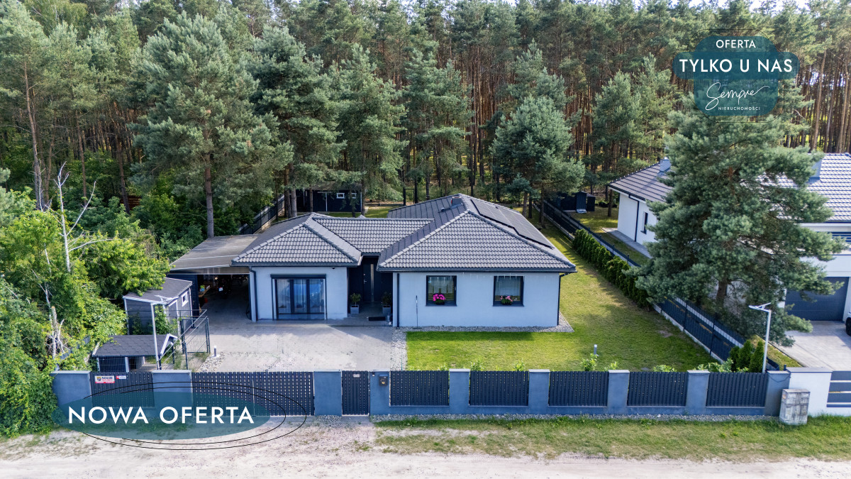 Nowoczesny parterowy dom - 5 pokoi, 10 km od łodzi