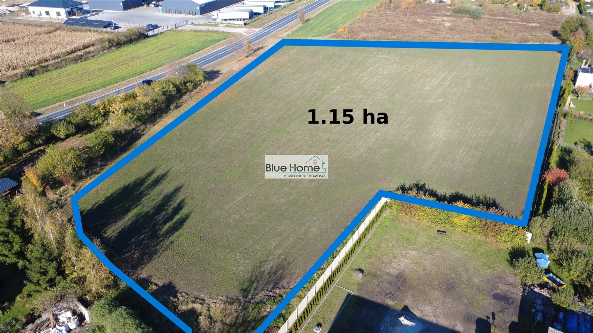 Działka inwestycyjna rogówko zjazd z dk15 1,15ha