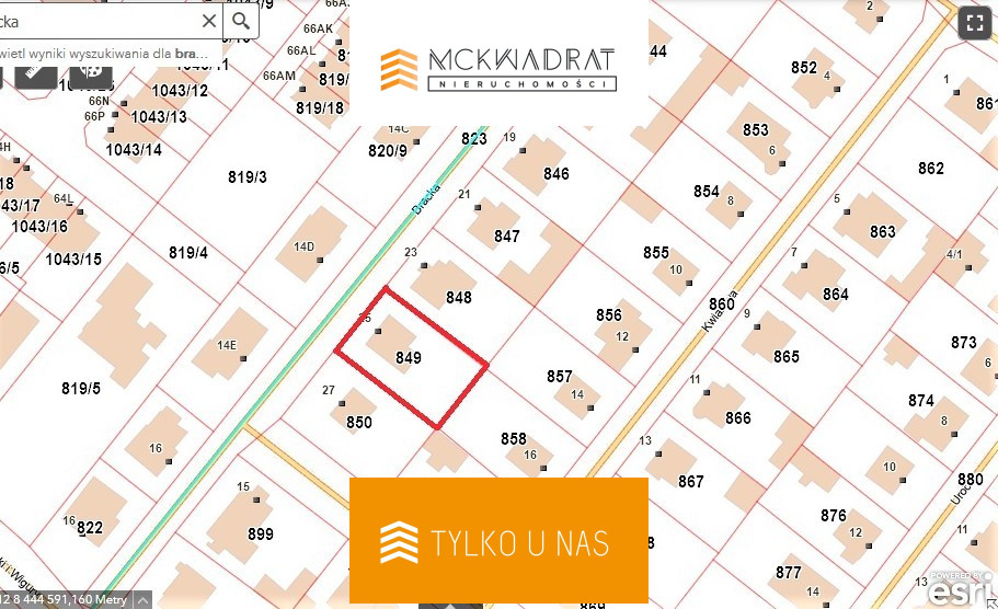 Osiedle mickiewicza działka 580 m2 pełne media