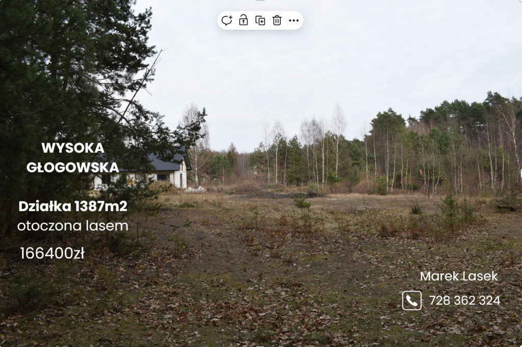 Działki pod budownictwo 13,87a - wysoka głogowska
