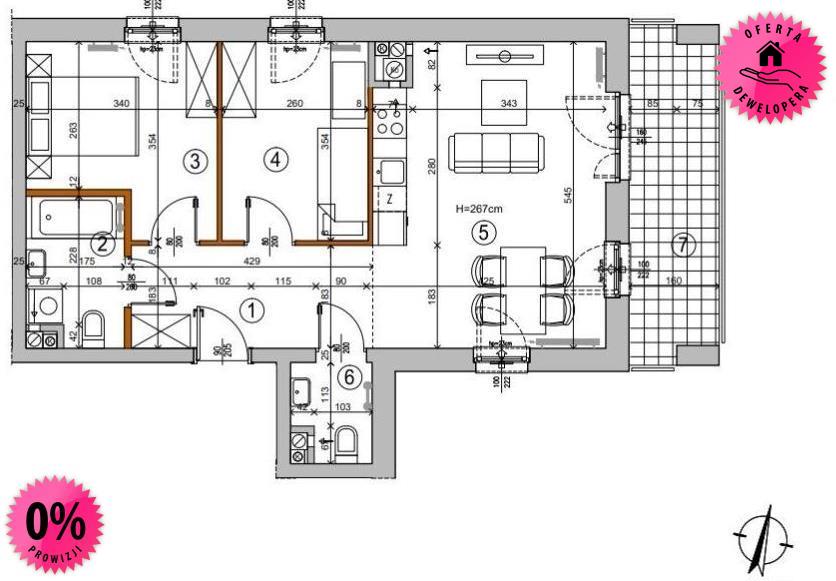 3 pokoje ciche rembertów 55 m2 od dewelopera