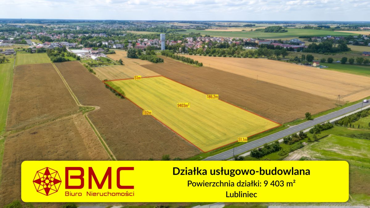 Działka usługowo budowlana lubliniec 9403m2