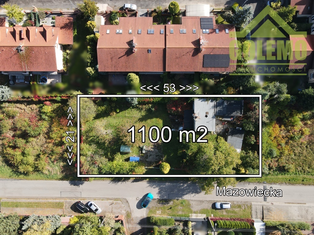 Działka budowlana o pow. 1100m2 / ul. mazowiecka, parkitka!