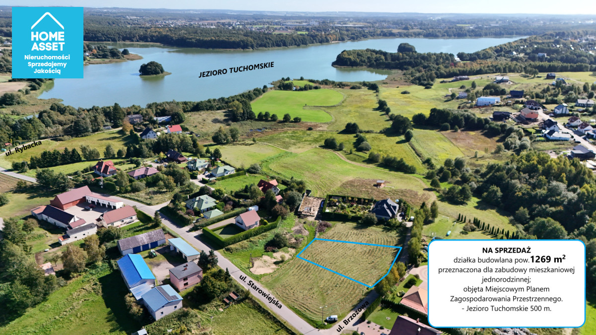 Działka budowlana 1269 m² |mpzp | media | warzno