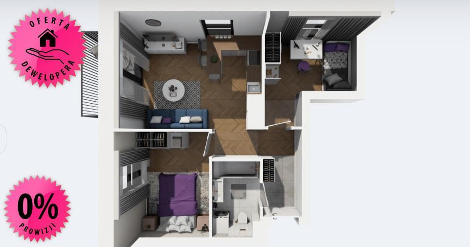 3 pokoje centrum 0% od dewelopera, i kw 2025