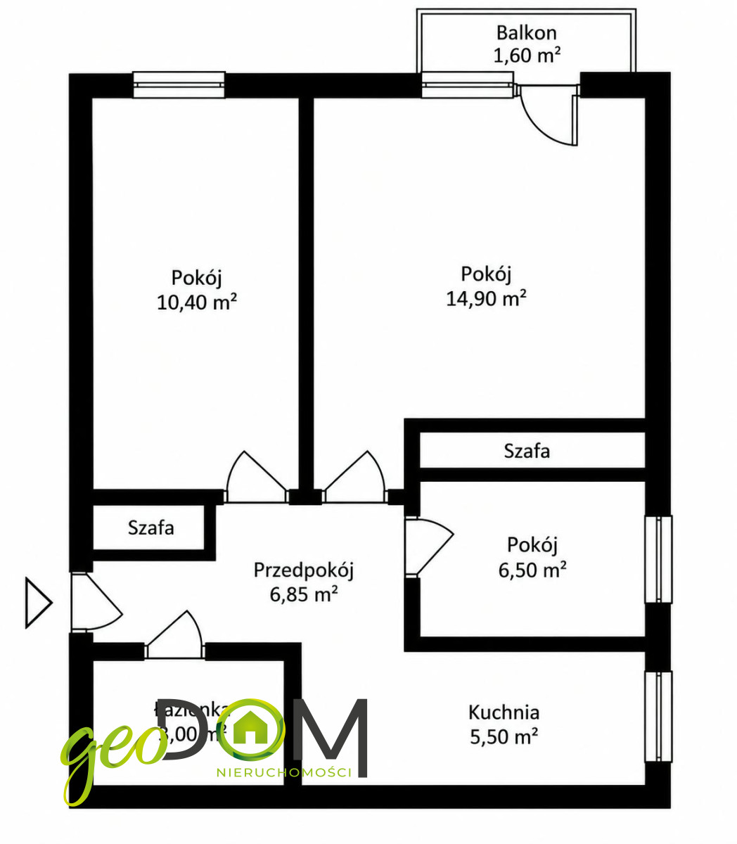 3-pokojowe, 47 m, ul. nowomiejska, blisko centrum — zdjęcie 1 — rzut lokalu
