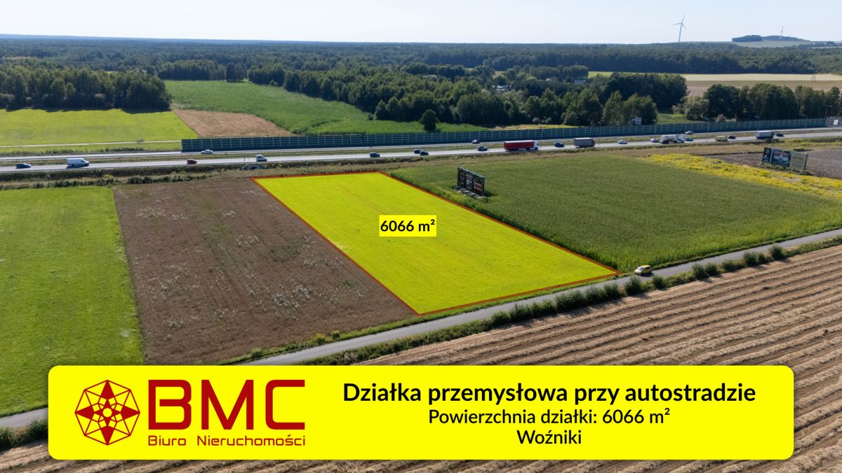 Działka przemysłowa woźniki 6066m2