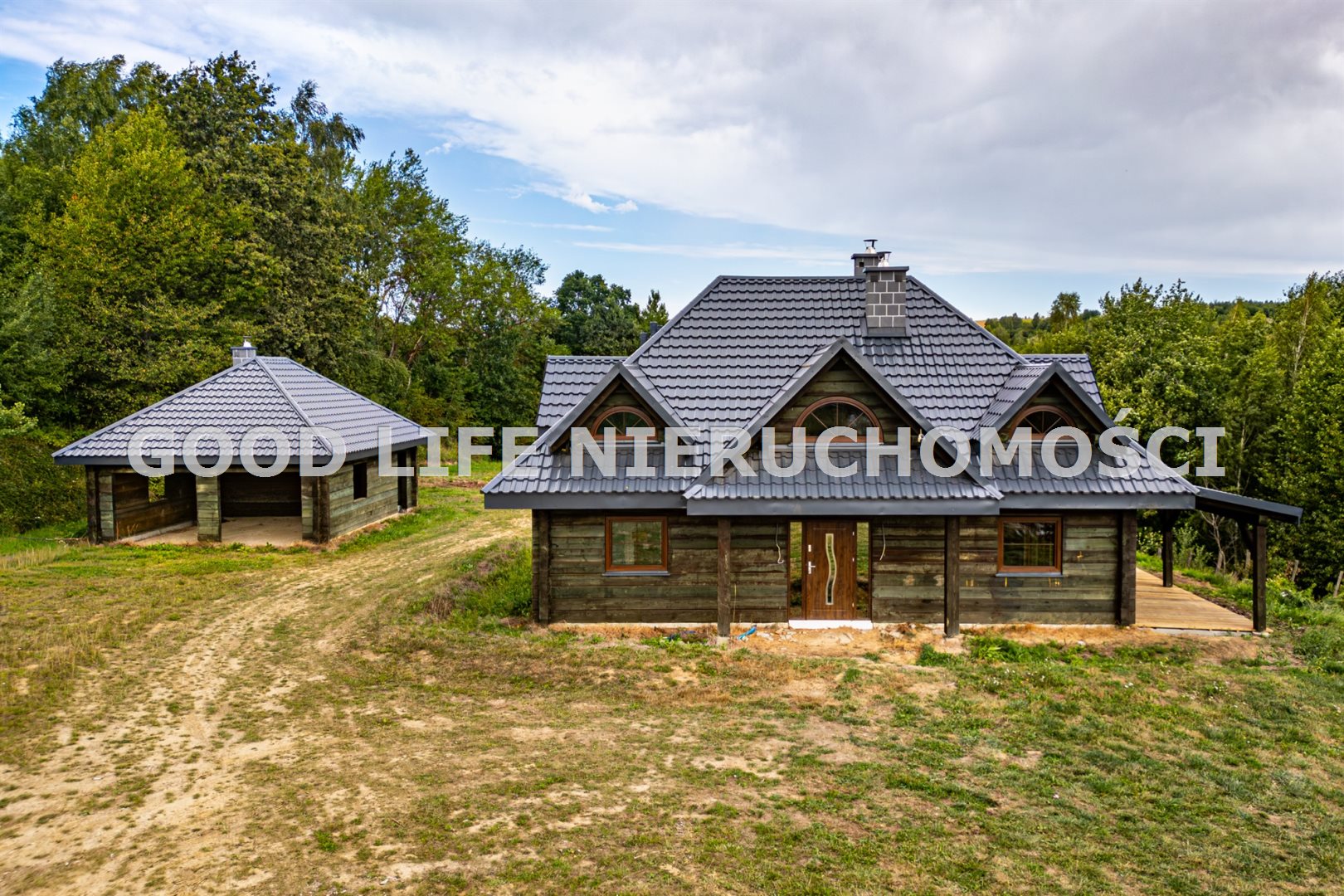 Dom z bali 163 m² | działka 29,45 ar | garaż |