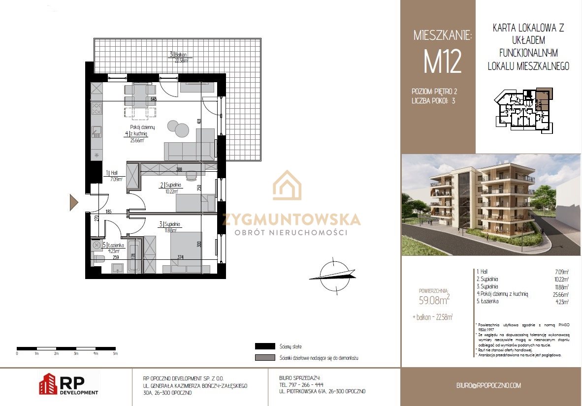Nowoczesne 3 pokoje z narożną ekspozycją –stan dew