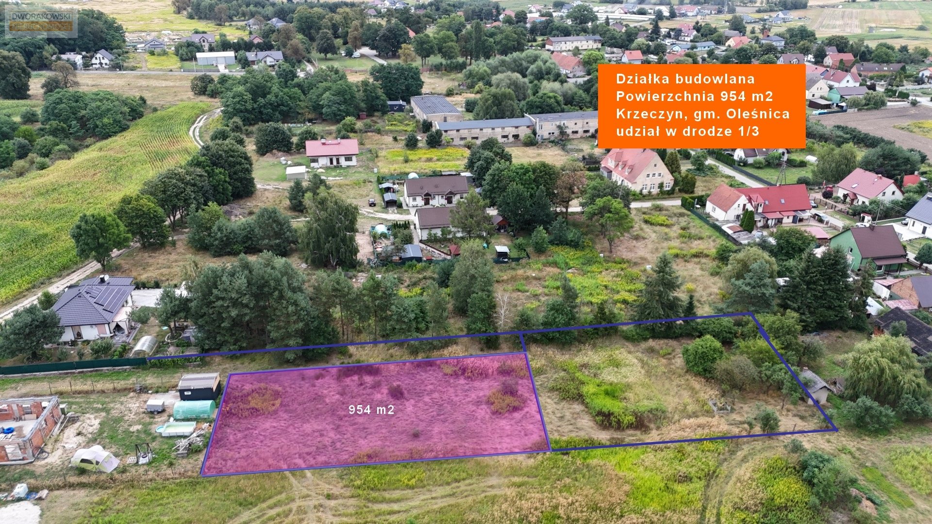 Działka z drogą | budowlana | media 50 m
