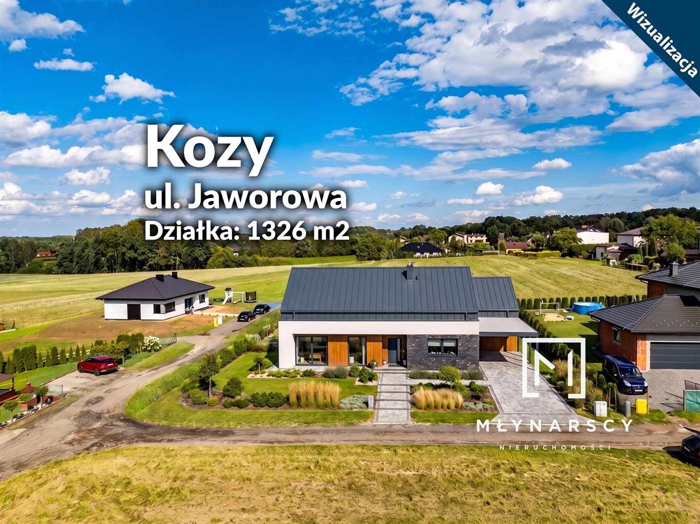13 arów | działka budowlana | kozy | media