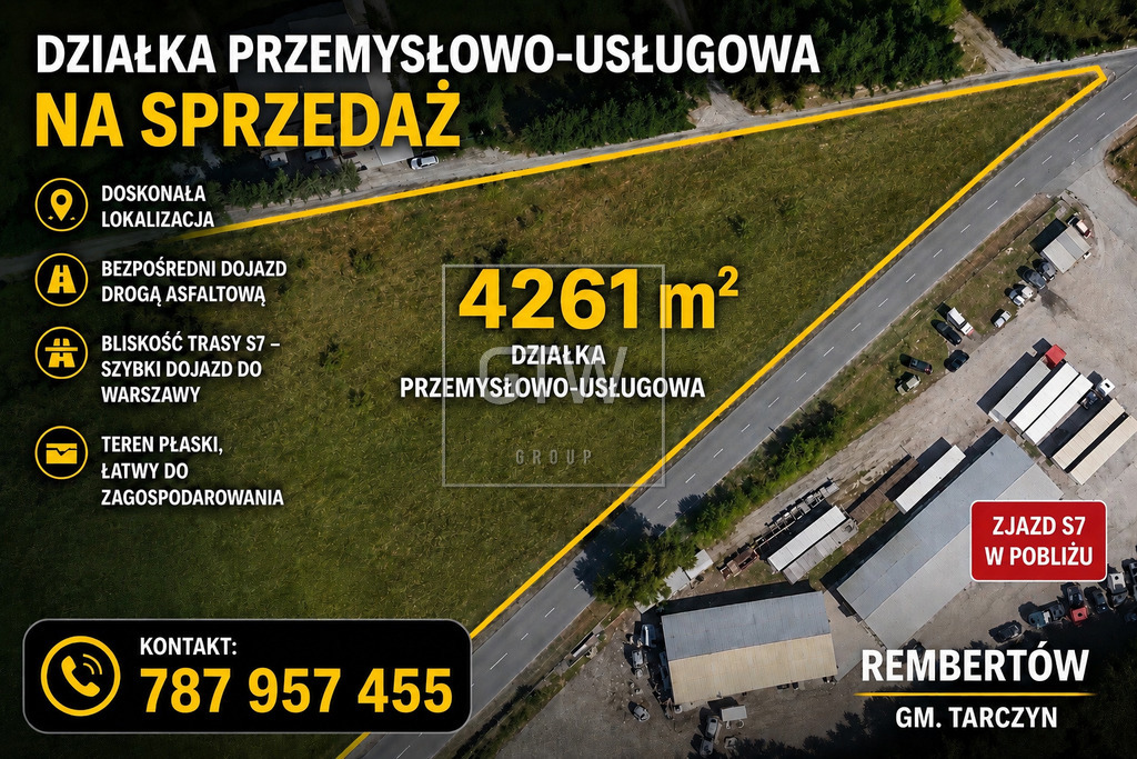 Działka budowlana 4261 m2 tarczyn - rembertów