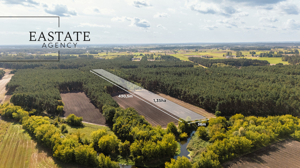 Działka leśno rolna o powierzchni 1.35ha