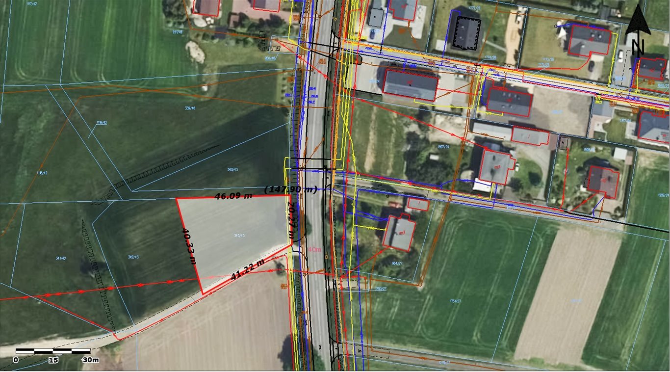 Wyry działka budowlana 1245 m² na dom + biznes