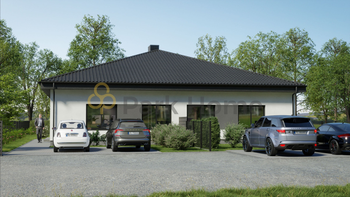Parterowy dom w zabudowie bliźniaczej.