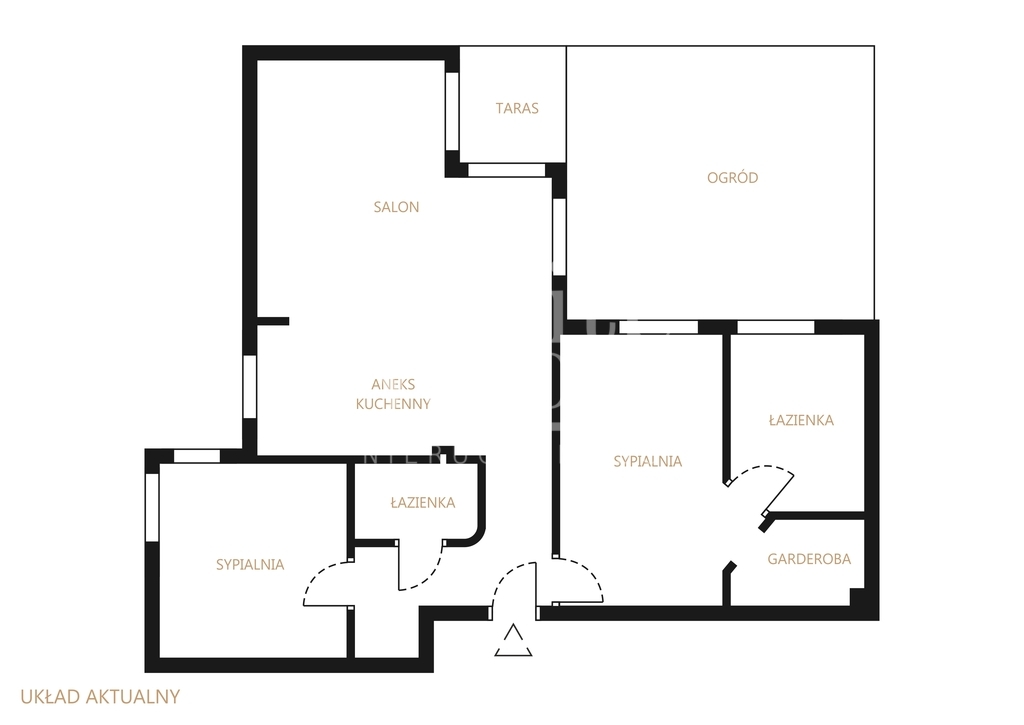 Sopot okrzei | przestronny apartament z ogrodem — zdjęcie 1 — rzut lokalu