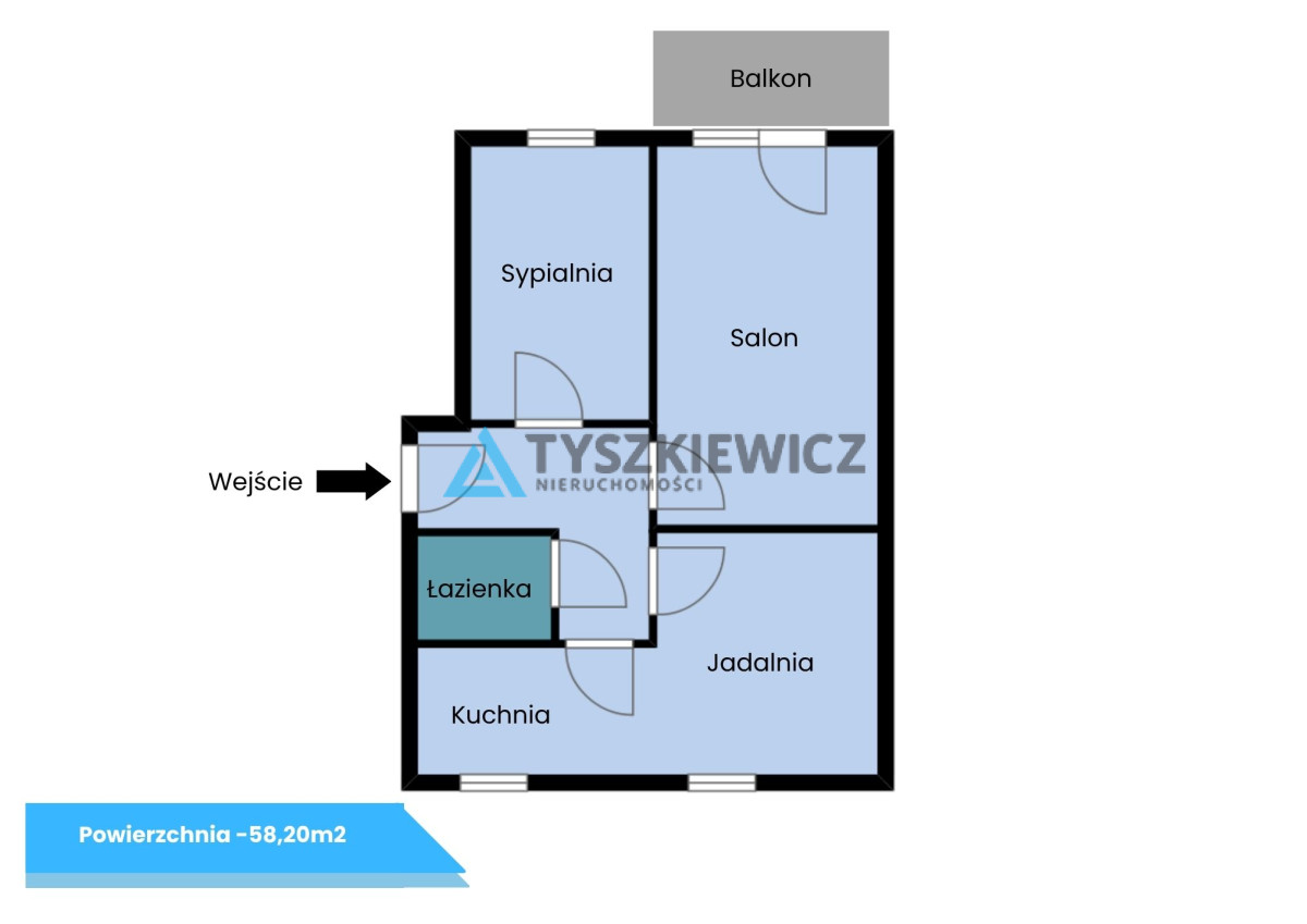 3 pokojowe, zadbane mieszkanie, umeblowane. — zdjęcie 1 — rzut lokalu