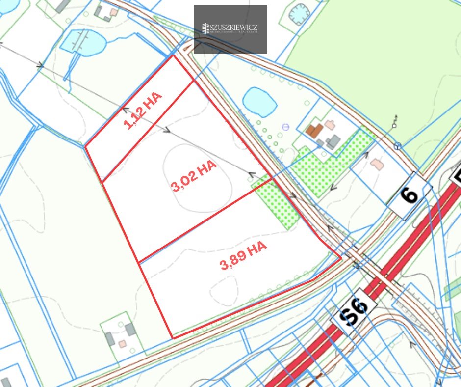 Działka inwestycyjna przy drodze s6 w modlimowie