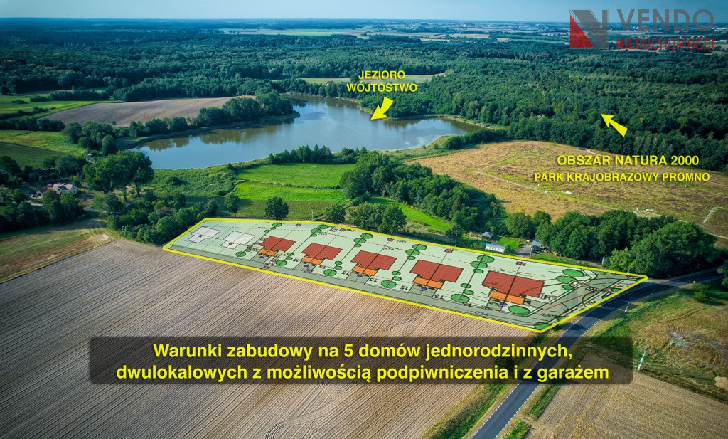 Grunt z wz- 5 budynków wolnostojących 2 lokalowych