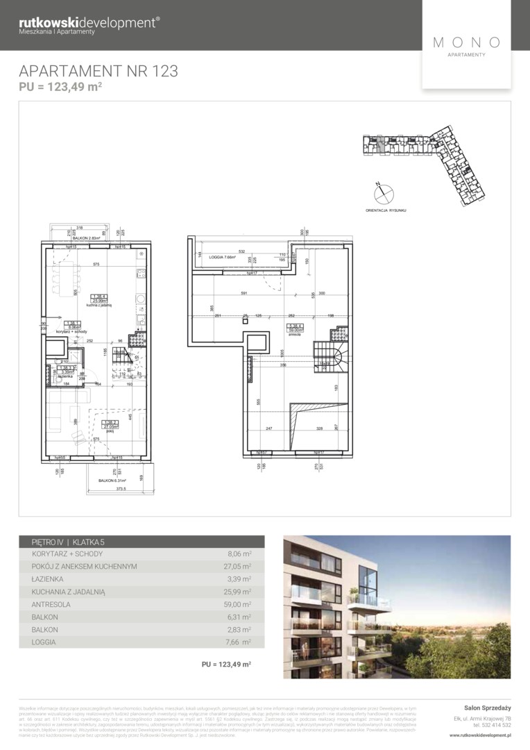 Mono Apartamenty — 123.49 m², 6 pok. — zdjęcie 1 — rzut lokalu