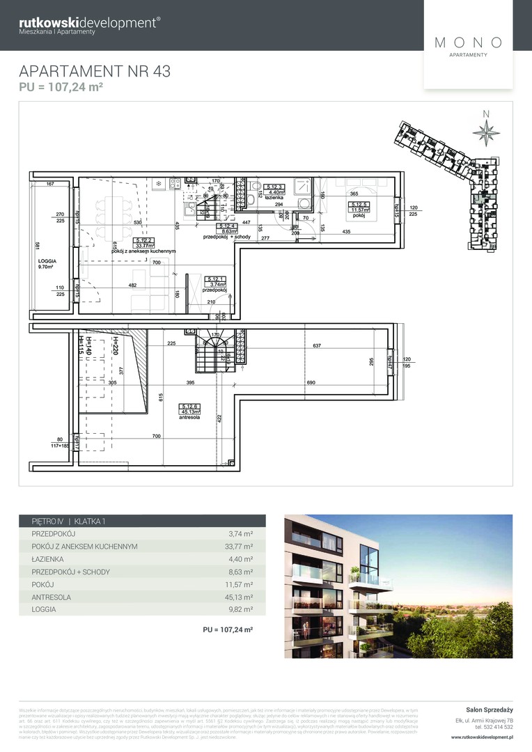 Mono Apartamenty — 107.33 m², 5 pok. — zdjęcie 1 — rzut lokalu