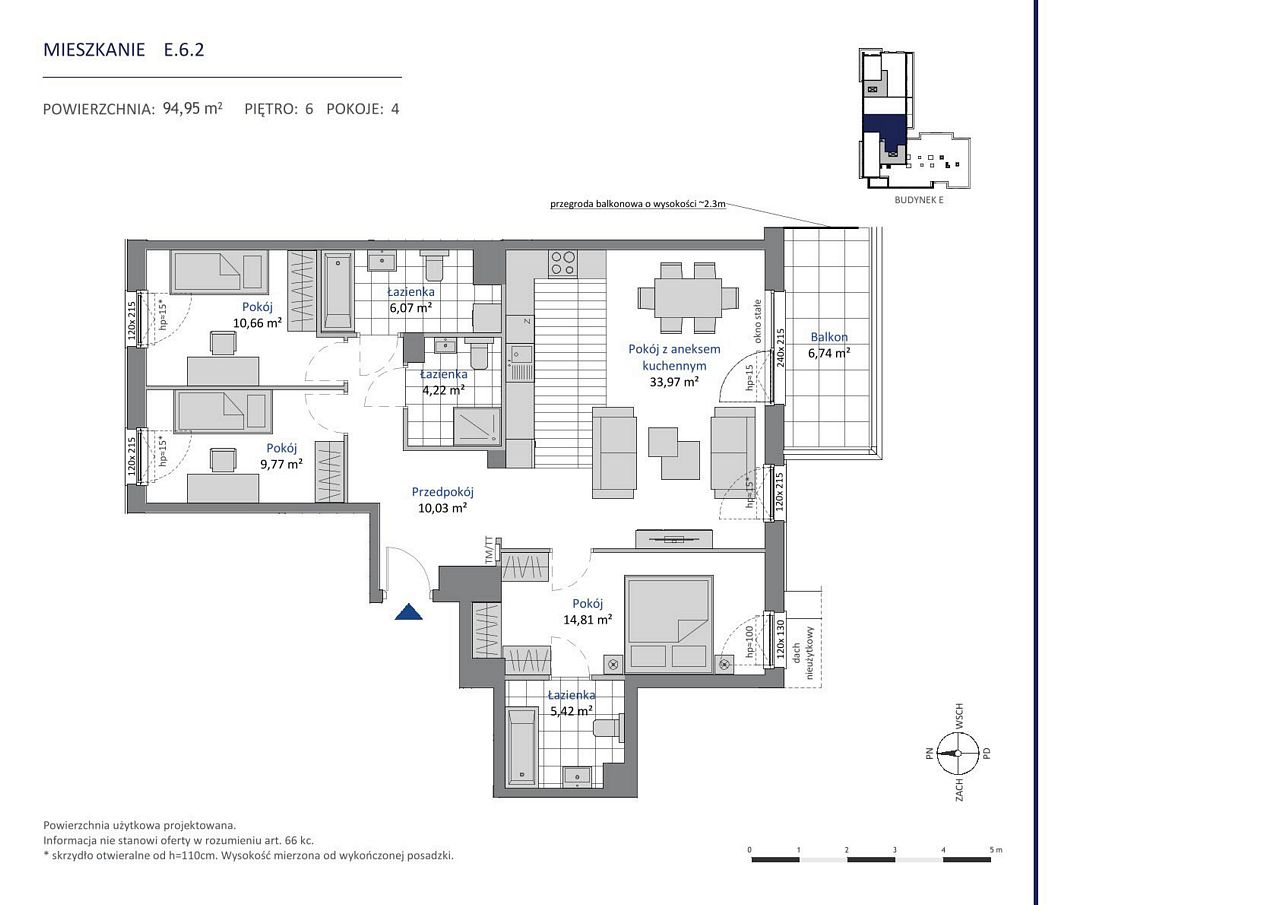 Nowa Dąbrowa bud. DE — 95.35 m², 4 pok. — zdjęcie 1 — rzut lokalu