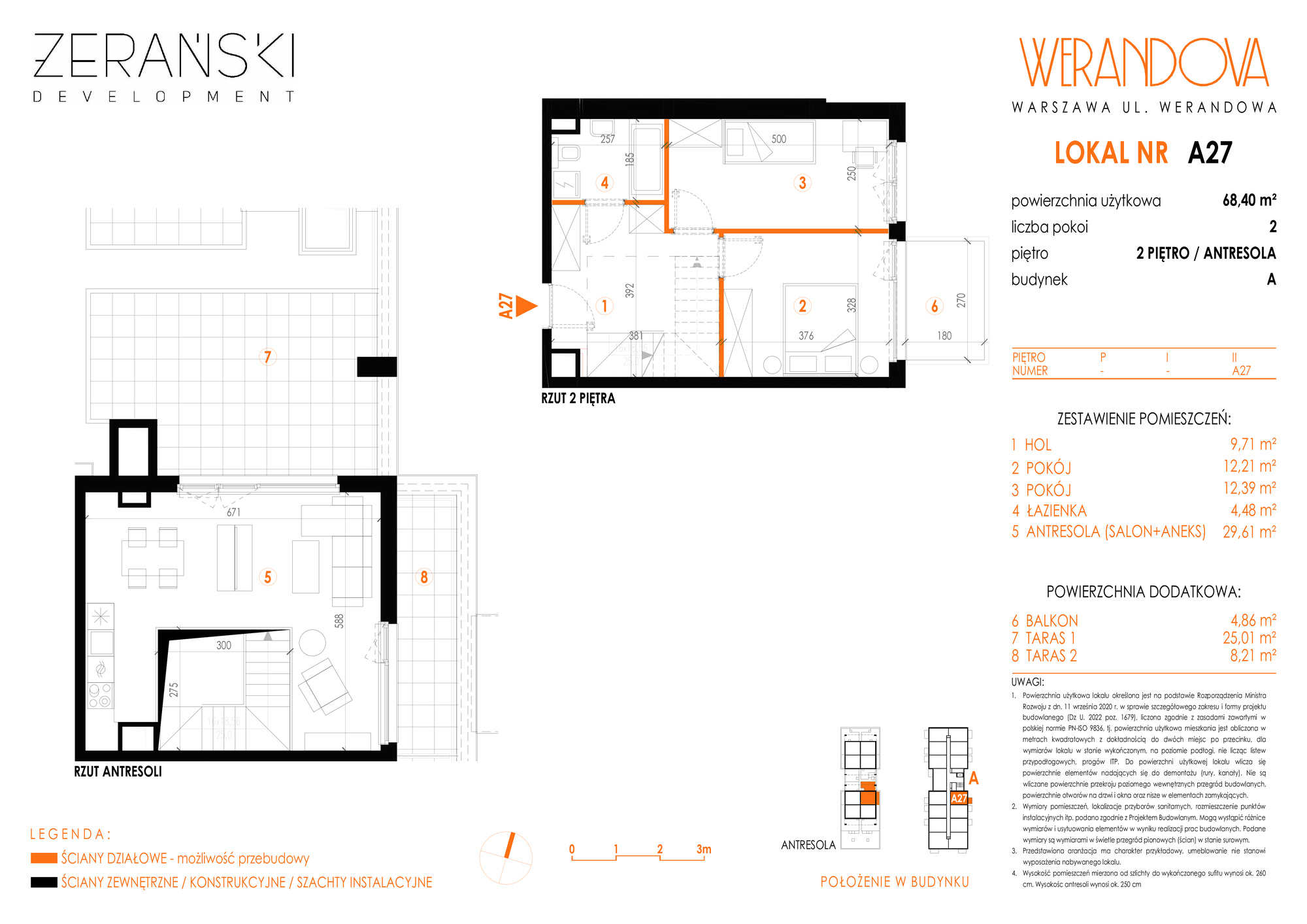 Werandova — 68.4 m², 2 pok. — zdjęcie 1 — rzut lokalu